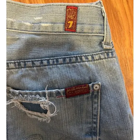 7 For All Mankind Women's Blue Jeans - Size 32 - Picture 4 of 5